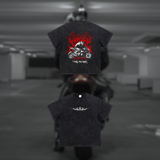 CURSED - Acid Wash T-Shirt - Dark Grey - CUSTOM