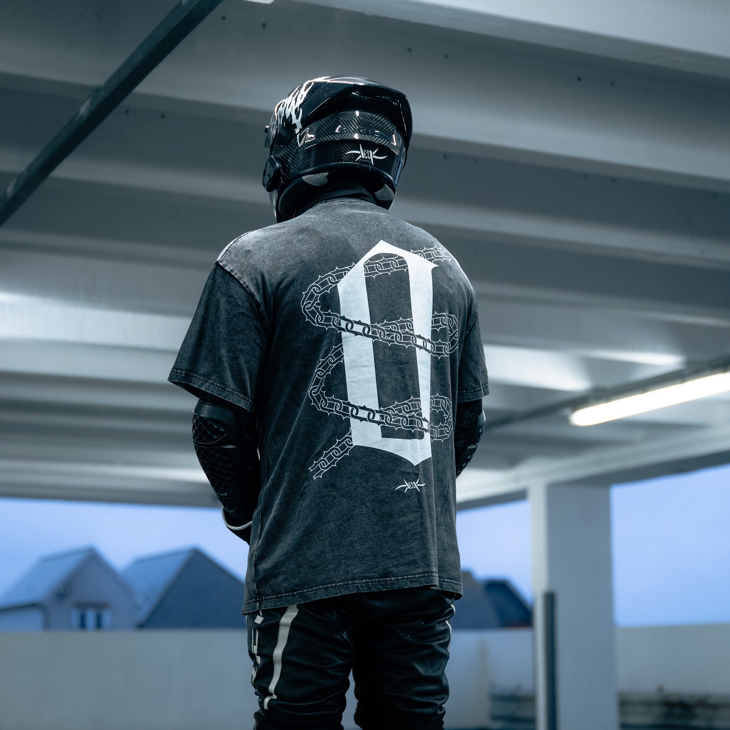CHAINED - T-Shirt - Acid Wash - Oversized - Dark Grey