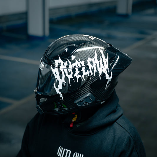 OUTLAW - Helmet Sticker - White