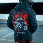CURSED - Acid Wash Hoodie - Dark Grey