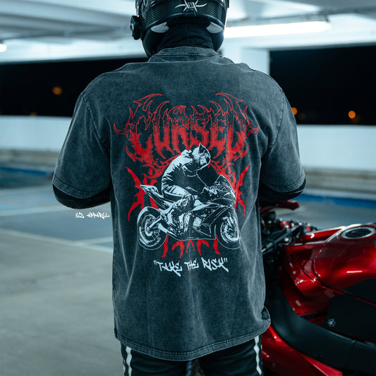 CURSED - Acid Wash T-Shirt - Dark Grey
