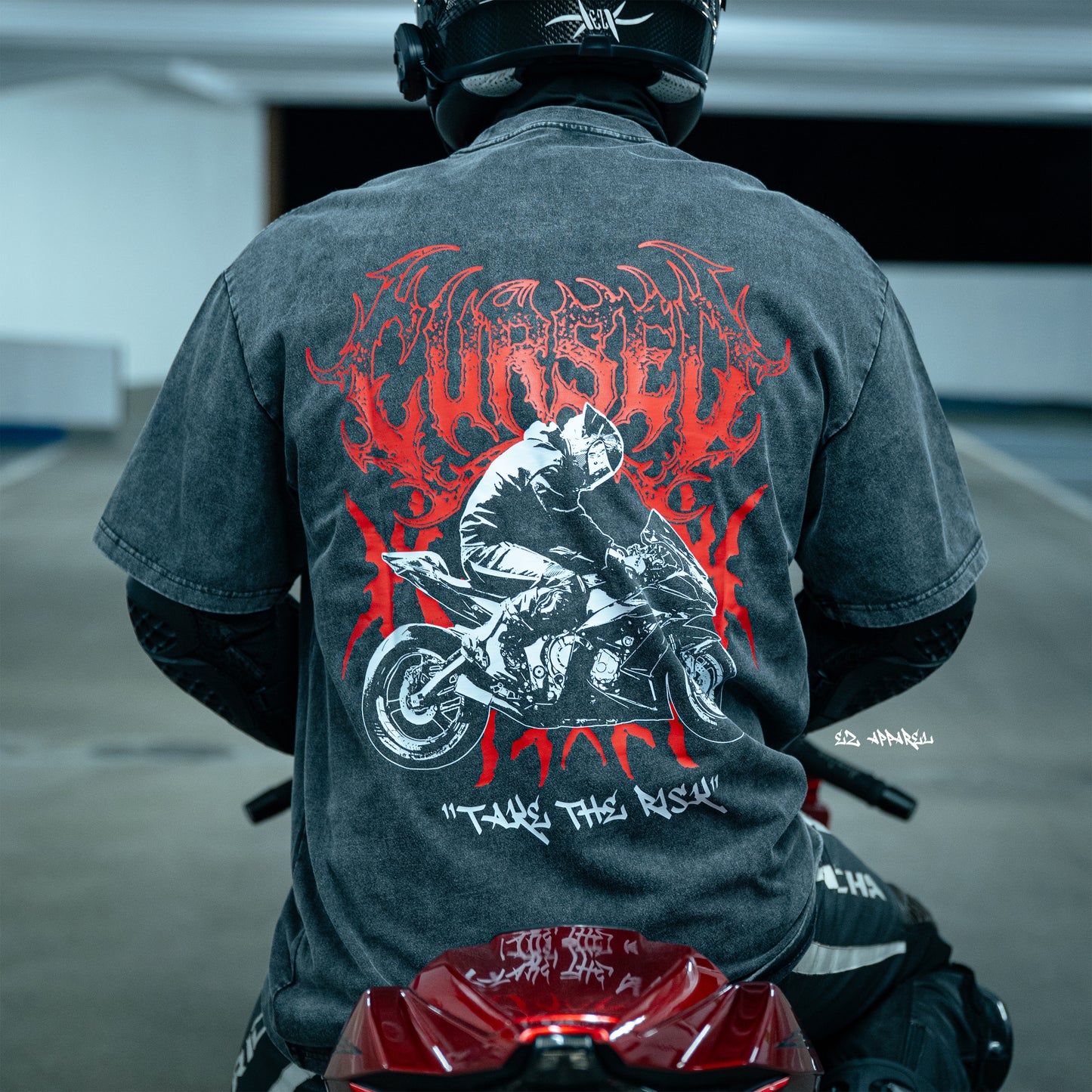 CURSED - Acid Wash T-Shirt - Dark Grey