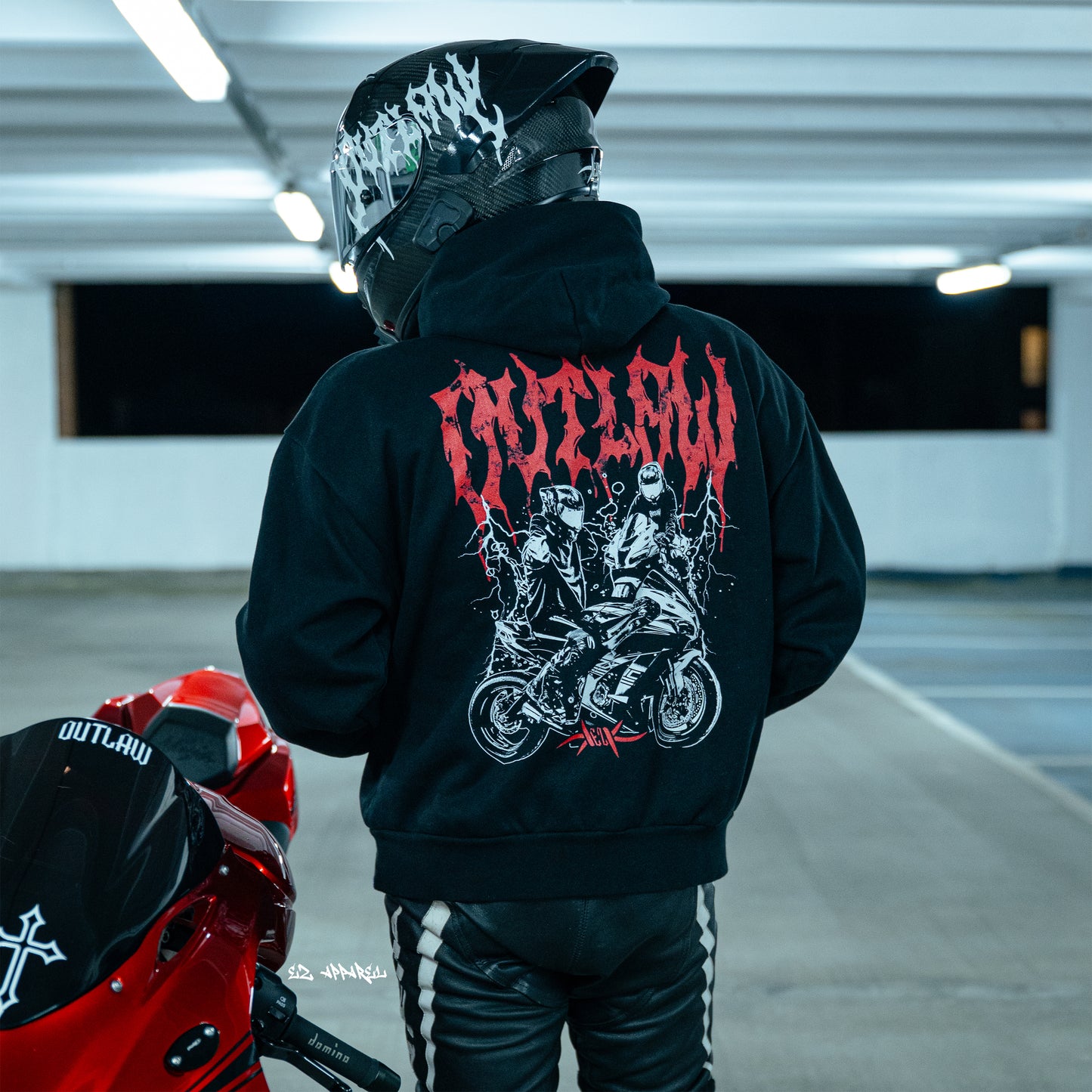 OUTLAW - Hoodie - Black - V2