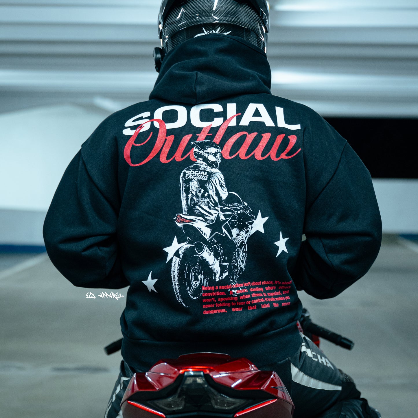 SOCIAL OUTLAW - Hoodie - Black - V2