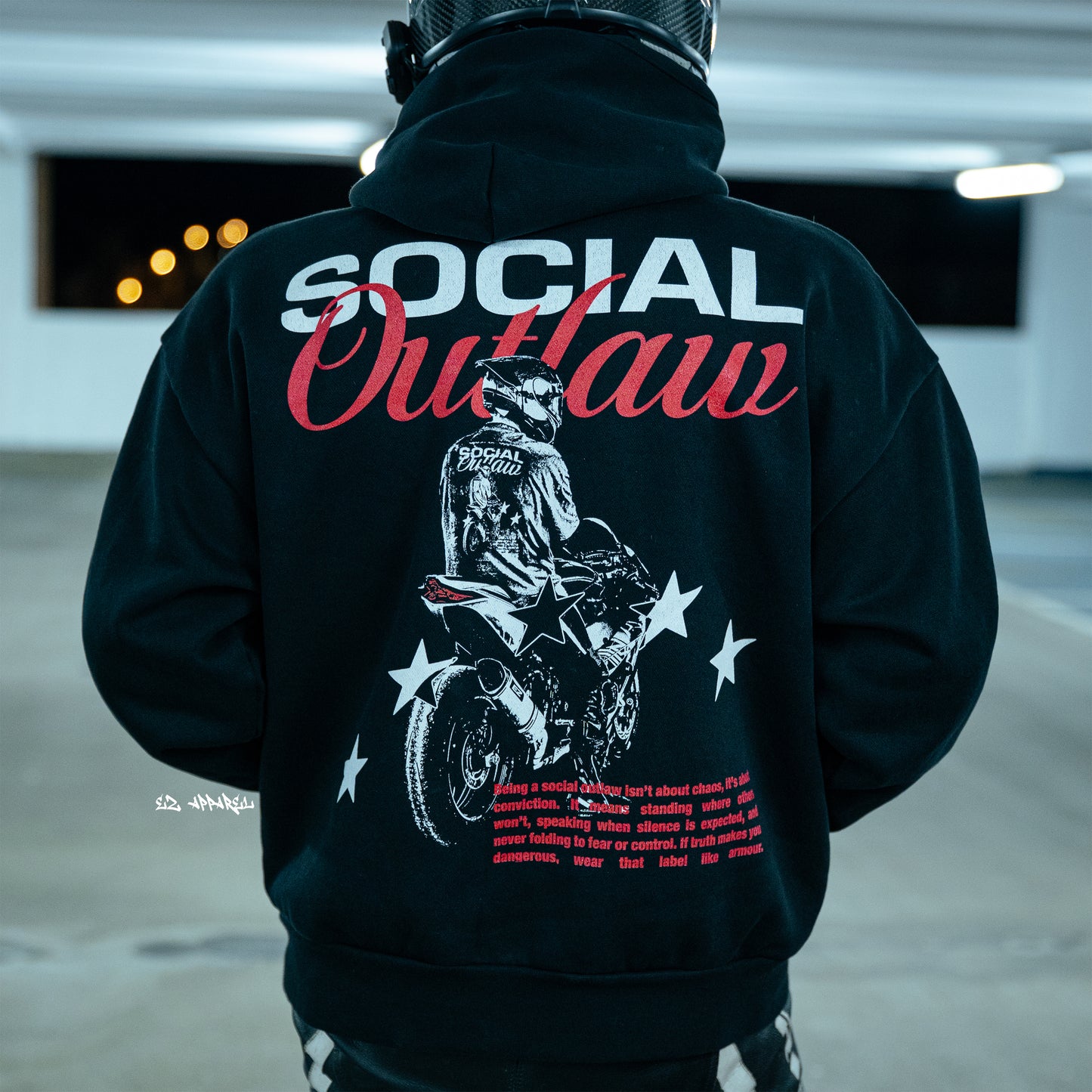 SOCIAL OUTLAW - Hoodie - Black - V2