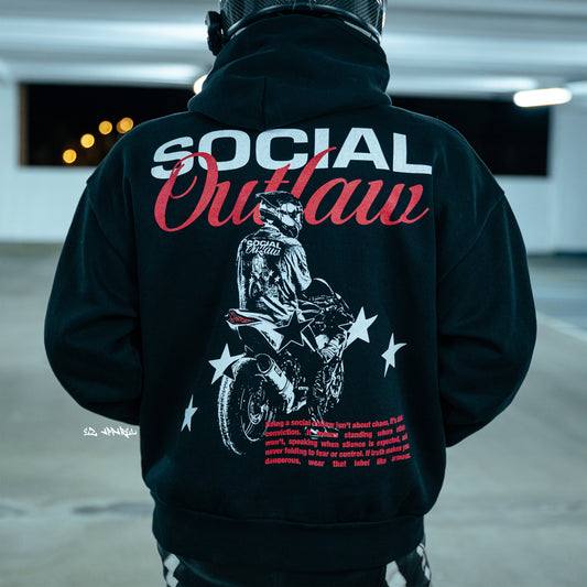 SOCIAL OUTLAW - Hoodie - Black - V2
